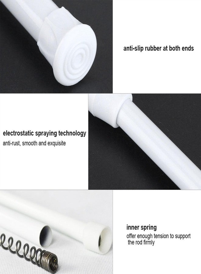 Milltrip Shower Curtain Rod, Adjustable Spring Loaded Tension Rod Shower Extendable Curtain Closet Window Rail Pole White Shower Curtain Rod 11.81 to 19.69 Inch - Image 5
