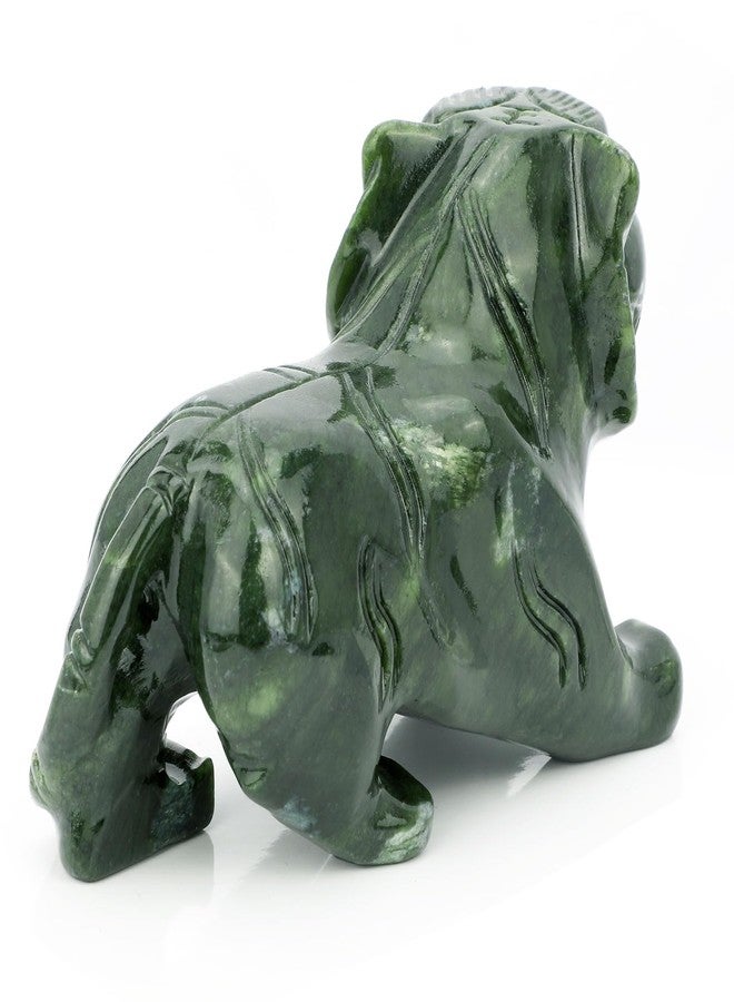 gemshan Handmade Tiger Statue Collectible - Natural Jade Tiger Sculpture for Home Decor Wild Animal Figure Collection Art Carved Figurine Decorative Sculpture Tabletop Home Decor - Image 5