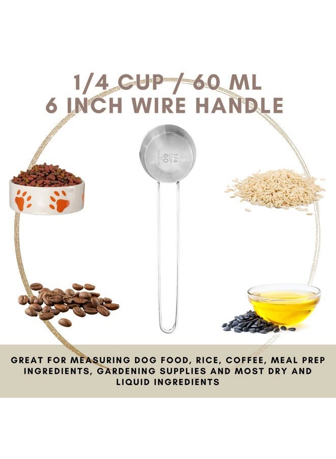 Knupp Co. Stainless Steel Measuring Cup Wire Handle, Measuring Cup 1/4 Cup, Measuring Cup 60ML, Long Handle - Image 2