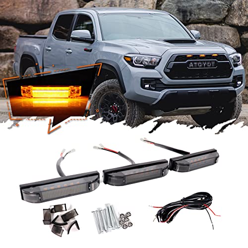 TurningMax Truning Max Smoked Lens Front/Center Grille LED Lights DRL Lamps For Toyota FJ Cruiser 2007-2014 - Image 1