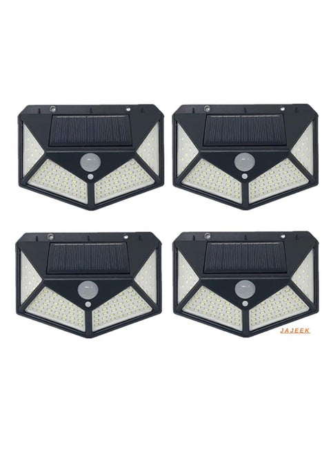 New Solar Powered Garden Lights with 100 LEDs – 3 Modes Outdoor Lighting, IP65 Waterproof, 270° Motion Sensor, Energy Efficient, Perfect for Backyard, Fence, Front Door – 4 Pack