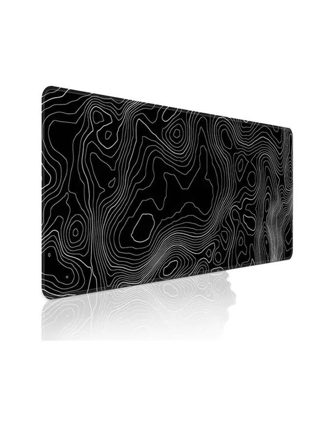White Topographic Large Gaming Mouse Pad 70x30cm With Stitched Edge - Image 2