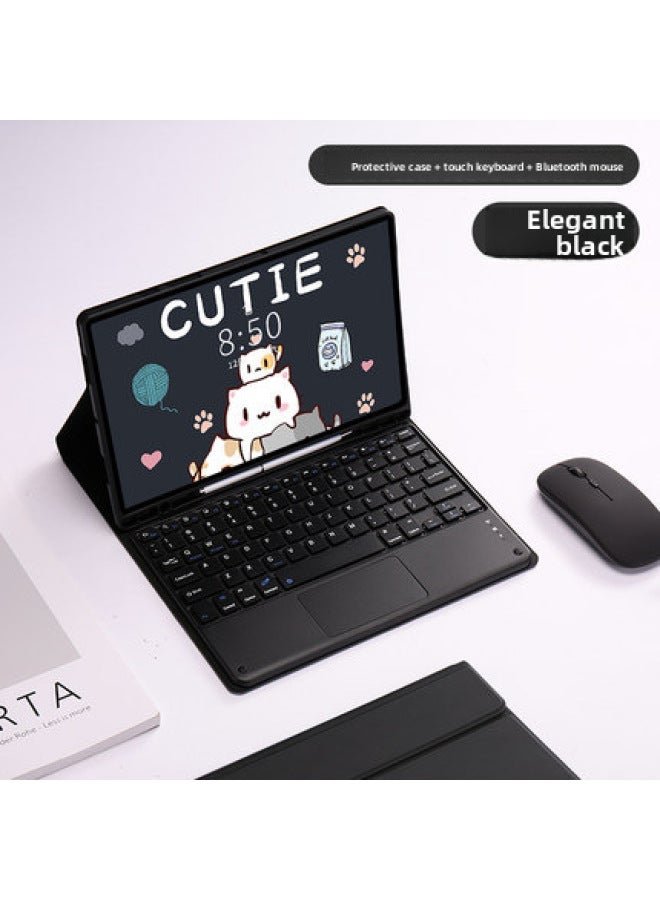 Applicable To Samsung A9Plus With Pen Slot Protective Cover S9FE Split Bluetooth Touch Keyboard X810 Colorful Backlight-Color:Elegant Black ]-Product Type:Tab S9FEPlus 12.4(X610/616) With 10-inch Keyboard  - Image 1