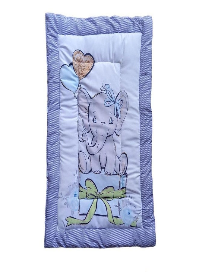 ONDOLL Newborn Baby Pom Pom Cotton Baby Bed | Godari | Cradle Bed | Crib Sheet | Changing Mat Baby Godadi |Bedding Set | Mattress_Pack of 1 Piece_(V_i_668656_Blue) - Image 5