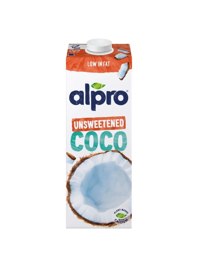ألبرو مشروب جوز الهند غير المحلى من Alpro 1 لتر × 4 – حليب نباتي - Image 1