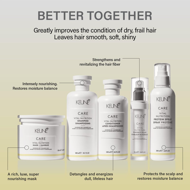 Keune شامبو كيون كير فيتال للتغذية، منظف مغذي ومرطب مكثف للشعر الجاف أو التالف، 10.1 أونصة سائلة - Image 4