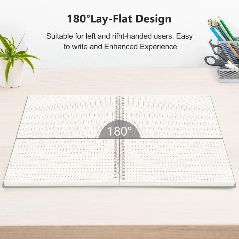 RETTACY Dotted Journal Notebook, 300 Pages, A5 Medium Size (5.7'' Ã— 8.2''), 100 GSM Thick Paper, Flexible Plastic Cover, Spiral-bound, for Bullet Journaling, Planning, Tracking (Lilac) - Image 5