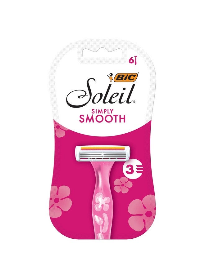 بيك ماكينة حلاقة سولاي سيمبلي سموث للسيدات للاستعمال مرة واحدة، 3 شفرات مع شريط مرطب لحلاقة ناعمة حريرية، عدد 6 - Image 1