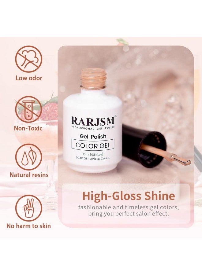 RARJSM Milky Rose Gel Nail Polish LED UV Gel Soak Off Clear Nude Pink French Manicure Light Pink Jelly Nail Gel Polish Varnish Curing Requires 1pcs 15ml for Home Salon Nail Art DIY - Image 5