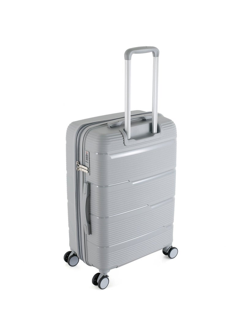 اتش تي طقم حقائب سفر H.T مكون من 4 قطع - حقائب سفر متينة ذات غلاف صلب مزودة بعجلات دوارة ومقبض تلسكوبي وسحابات مضادة للسرقة (38/65/100/145 لتر، طقم سفر خفيف الوزن) (رمادي فضي، طقم من 4 قطع 20/24/28/32 بوصة) - Image 4