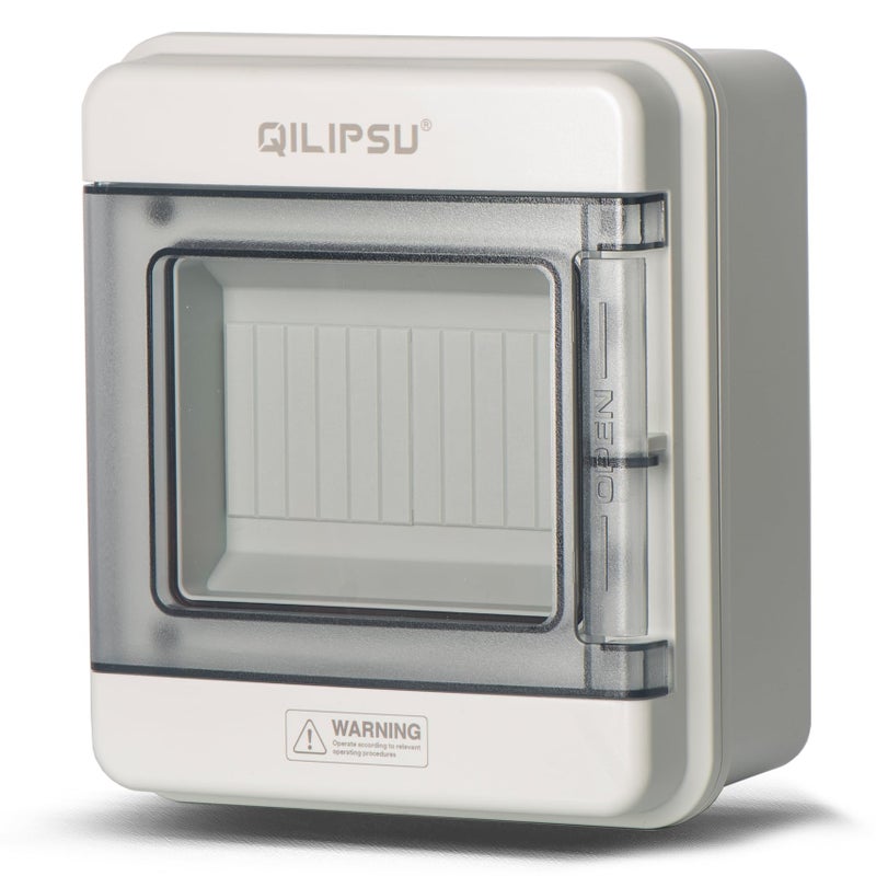 Qilipsu Next-Generation 6 Way Circuit Breaker Box  Ul94-V0 Pc/Abs Alloy Plastic Ip65 Waterproof Din Rail Enclosure With Bus Bars  Solar Power Distribution Panel For Indoor And Outdoor Use - Image 1