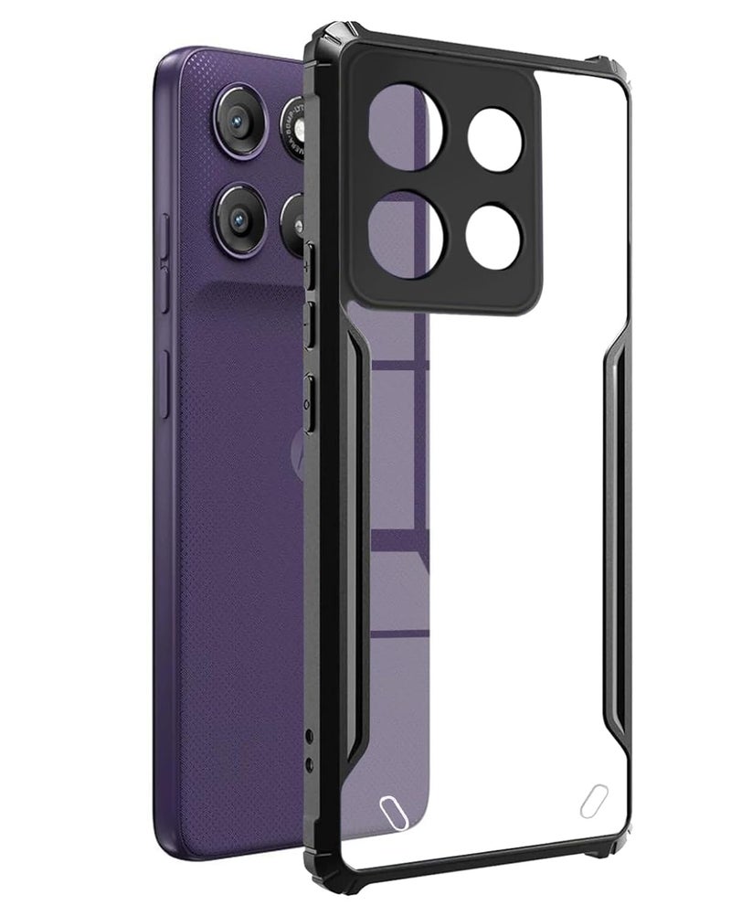 SPAZY CASE غطاء خلفي لموتو G67 باور | غطاء خلفي شفاف من الكريستال الصلب مع واقي TPU، غطاء حماية ضد السقوط لموتو G67 باور - Image 1