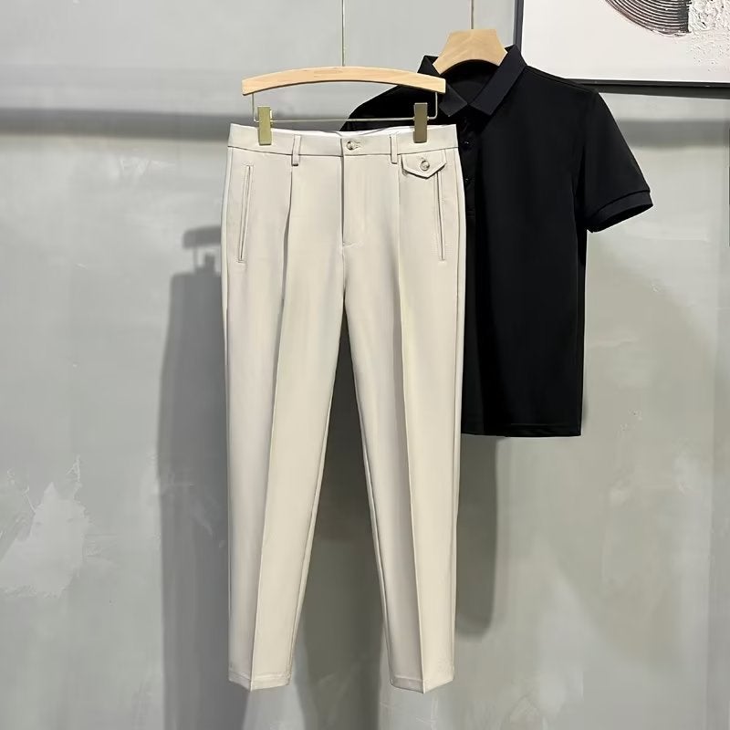 Trousers Instagram Style Trendy Summer Japanese New Style Loose Mens Trendy 2023 Youth Popular Work All-match Trousers Brown - Image 2