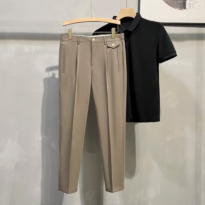 Trousers Instagram Style Trendy Summer Japanese New Style Loose Mens Trendy 2023 Youth Popular Work All-match Trousers Brown - Image 1