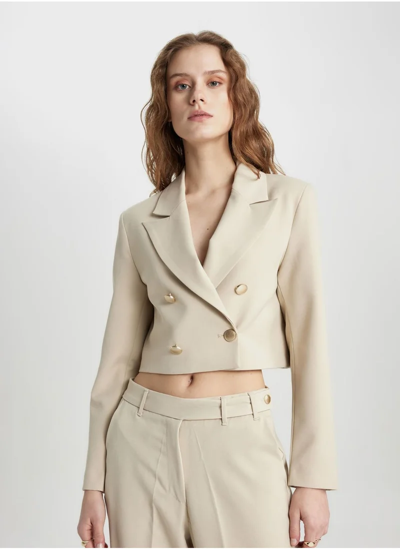 DeFacto Crop Jacket Collar Blazer