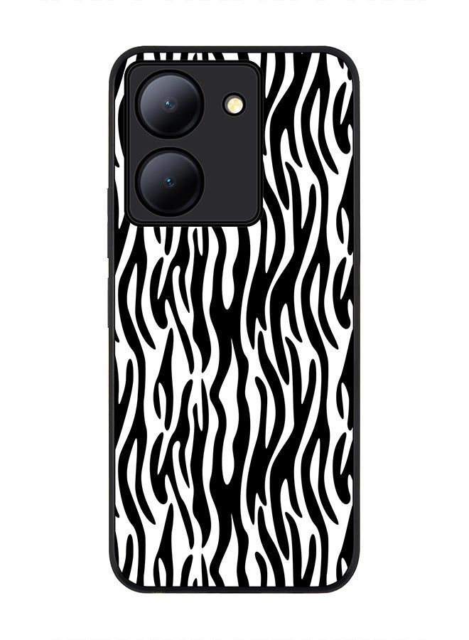 Stylizedd Rugged Black Edge case for Vivo Y36 / Vivo Y36 5G, Slim fit Soft Case Flexible Rubber Edges Anti Drop TPU Gel Thin Cover - Zebra Stripes - Image 1