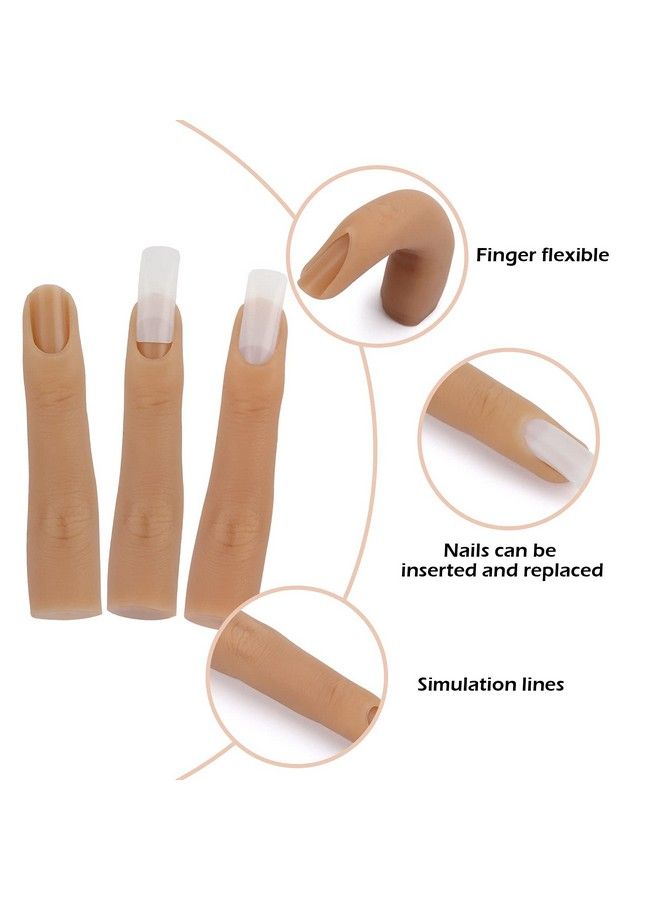 Deciniee Silicone Practice Fingers For Acrylic Nails Soft Nail Training Model Practice Finger Flexible Nail Mannequin Finger For Diy Nails Practice（No. 3） - Image 5