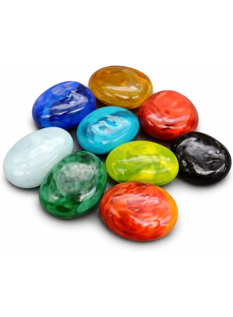 ARABIQO Colorful Aquarium Rocks & Glass Pebbles 1 Bag, 2.5 lbs – Smooth Decorative Gravel for Fish Tank, Betta & Goldfish Tank Accessories, Vase Fillers, Terrarium & Succulent Plant Decor Stones - Image 1