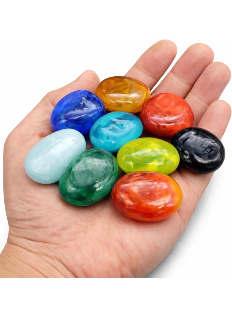 ARABIQO Colorful Aquarium Rocks & Glass Pebbles 1 Bag, 2.5 lbs – Smooth Decorative Gravel for Fish Tank, Betta & Goldfish Tank Accessories, Vase Fillers, Terrarium & Succulent Plant Decor Stones - Image 2