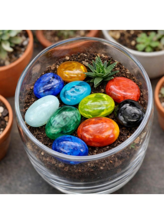 ARABIQO Colorful Aquarium Rocks & Glass Pebbles 1 Bag, 2.5 lbs – Smooth Decorative Gravel for Fish Tank, Betta & Goldfish Tank Accessories, Vase Fillers, Terrarium & Succulent Plant Decor Stones - Image 3