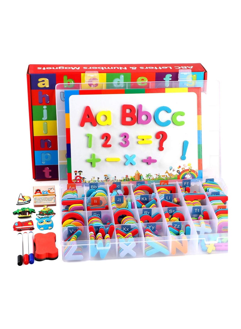 SUKILO 253 PCS Magnetic Letters and Numbers Kit with Double-Sided Magnetic Board & Storage Box – Educational Alphabet Toys for Kids, Toddlers, Preschool Learning - Image 1