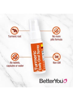 BetterYou Turmeric Oral Spray - Natural Liquid Turmeric Supplement - an Easy, Comfortable Pill Alternative - Natural Orange Flavor - 0.85 oz  - Image 3