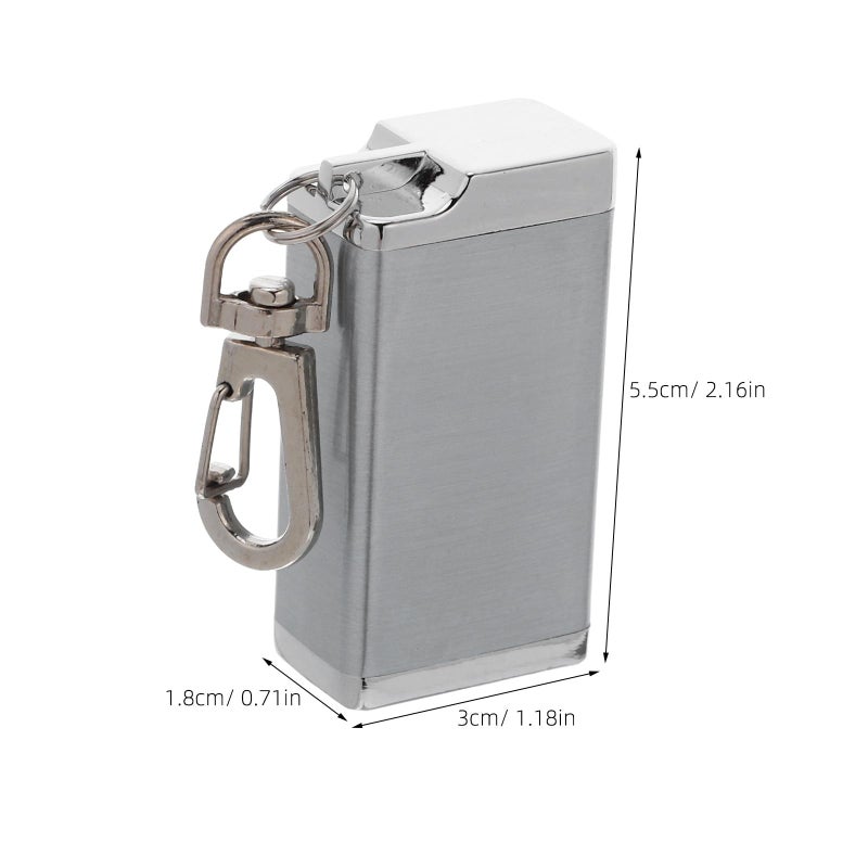 Windproof Metal Portable Ashtray With Keyring And Lid For Outdoor Travel Pocket Size - Image 3
