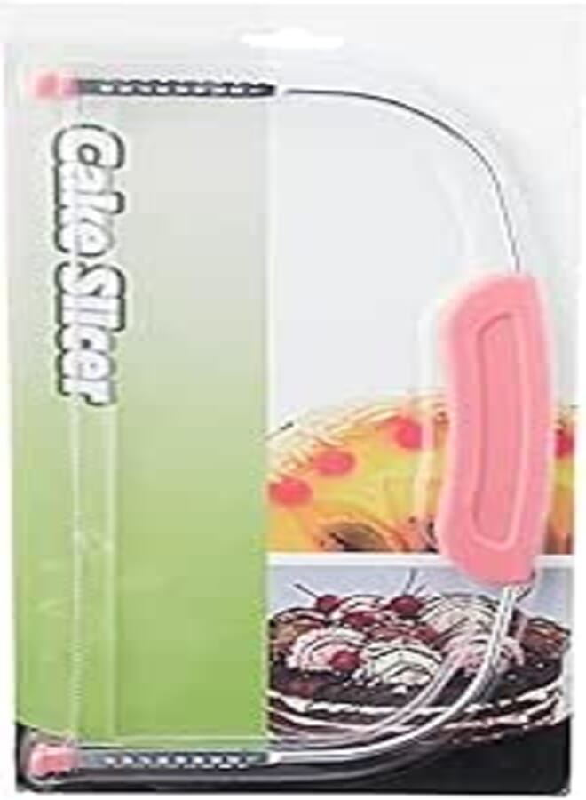 Black Bear Stainless Steel Cake Slicer with Plastic Handle, 32.5 x 16 x 1.5 cm - Pink and Silver