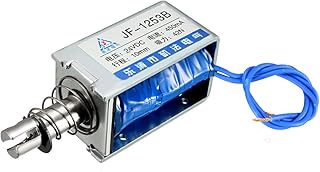uxcell uxcell JF1253B DC24V 450mA 42N 10mm Stroke Pull Push Type Open Frame Linear Motion Solenoid Electromagnet  - Image 1