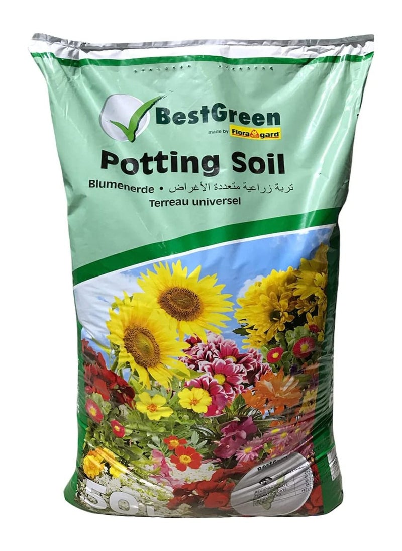 Best Green by Floragard® Potting Soil enriched with Peat Moss | Made in Germany | 50 L