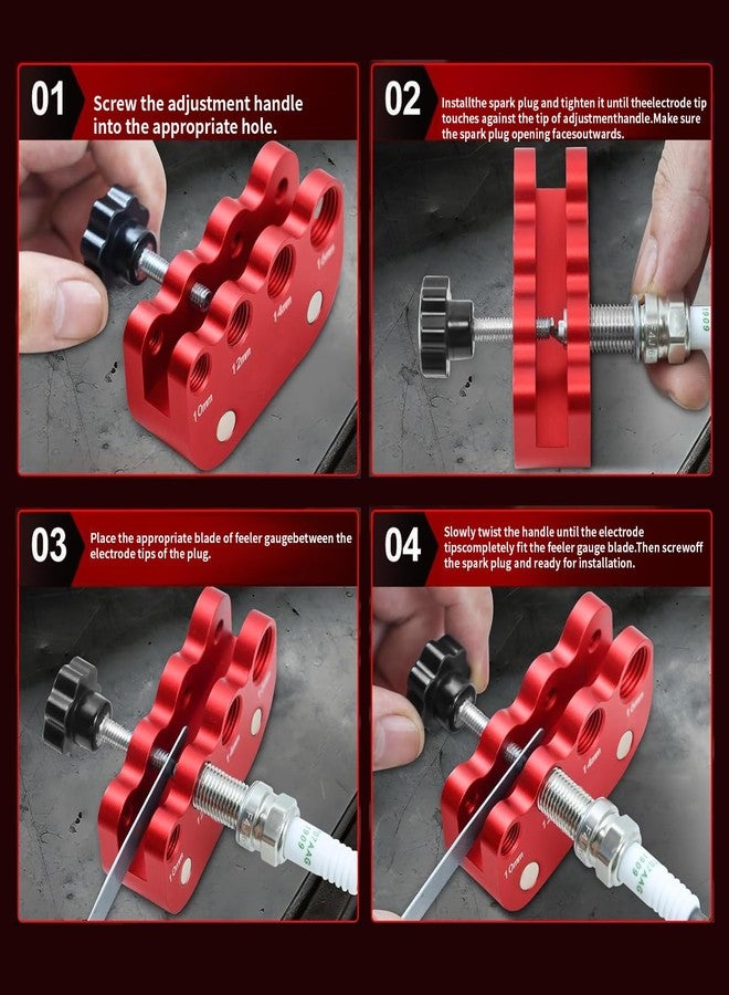 CNRAQR Universal Spark Plug Gap Tool for Most 10mm 12mm 14mm 16mm Spark Plugs with 1 Set Feeler Gauge Blue - Image 3