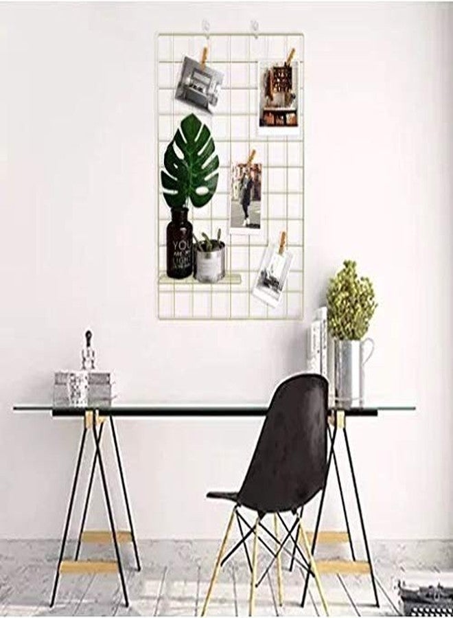 Pikify DIY Steel Grid Photo Frame for Wall [45 * 65cm] Clip Holder Multi Functional Creative Mesh Wall Grid-(GOLD)-[MADE IN INDIA], metal Rectangular - Image 4