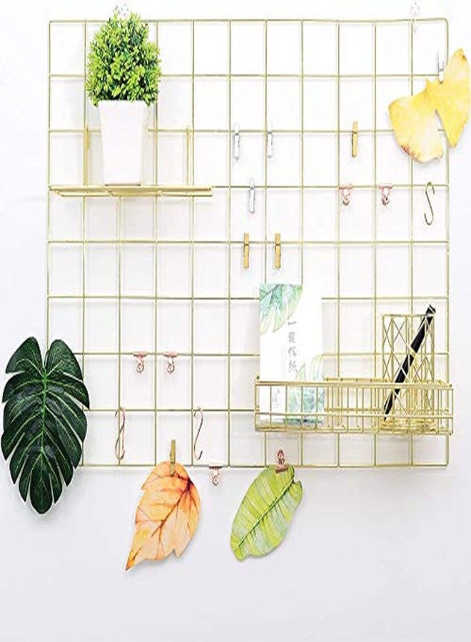 Pikify DIY Steel Grid Photo Frame for Wall [45 * 65cm] Clip Holder Multi Functional Creative Mesh Wall Grid-(GOLD)-[MADE IN INDIA], metal Rectangular - Image 1