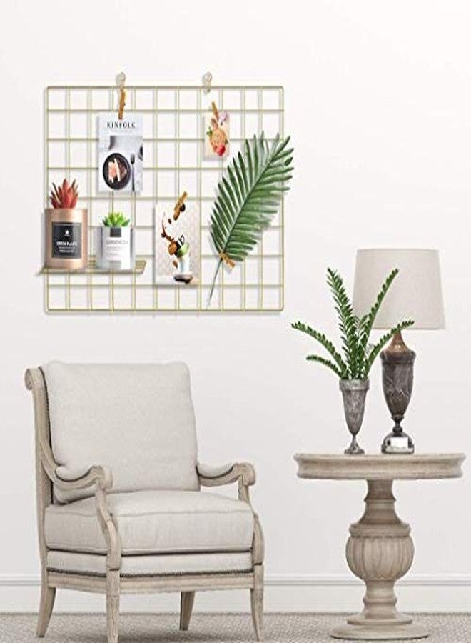 Pikify DIY Steel Grid Photo Frame for Wall [45 * 65cm] Clip Holder Multi Functional Creative Mesh Wall Grid-(GOLD)-[MADE IN INDIA], metal Rectangular - Image 5