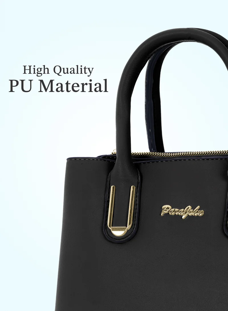 PARAJOHN Para John Women Handbag – PU Leather Tote Bag with Top Handle & Detachable Strap, Elegant Daily Shoulder Bag