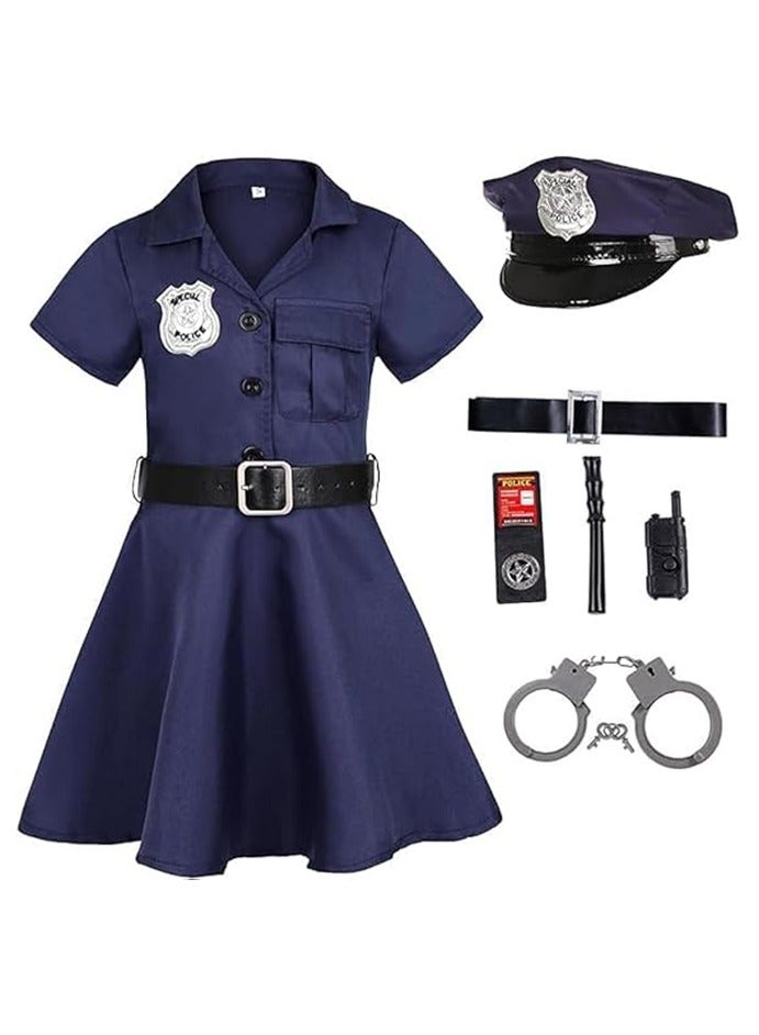 YelaJoy Girls Police Costume,Kids Doctor Costume,Girls Nurse Costume,Kids Firefighter Costume,Costumes for Kids,Role Play Kit with Gift Accessories,Suitable for Children 100-130cm - Image 1
