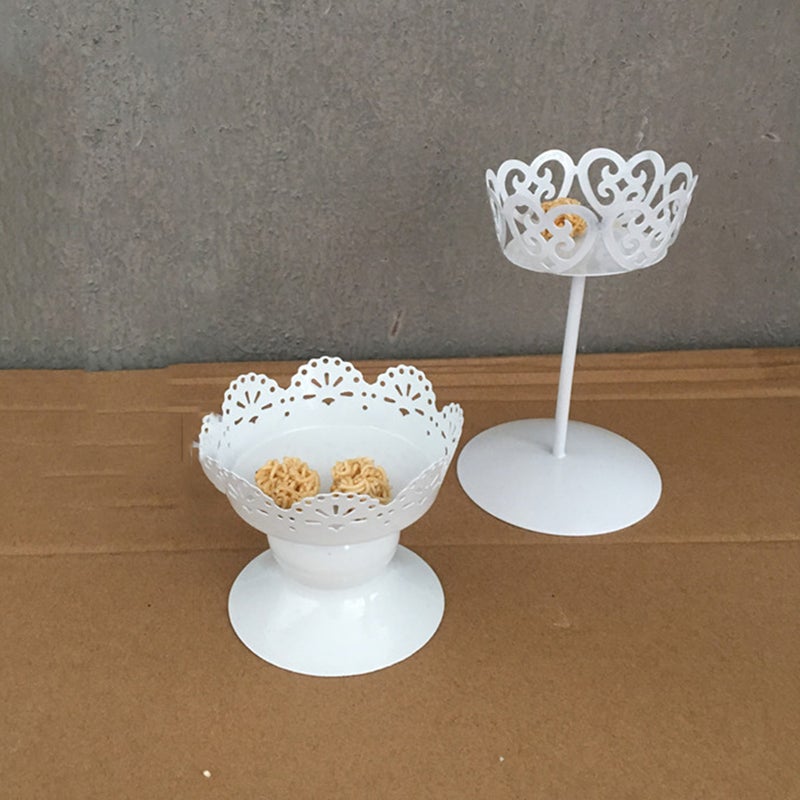 Iron Cake Stand Dessert Display Shelf Candle Holder Table Decoration for Wedding Birthday Party (White) - Image 4