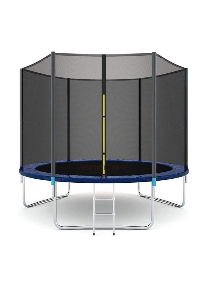 Generic Kids Outdoor Trampoline with Safety Enclosure Net, Ladder Edge Cover and 10ft Garden Jumping Mat  - Image 1