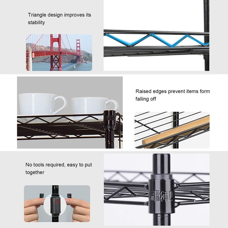 ديسديل ديكديل HOME ORGANIZER رفوف سلكية 5 طبقات ثقيلة قابلة لتعديل الارتفاع رف تخزين سلكي - Image 4