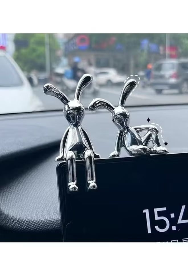 ZVEV Set of 2 Rabbit Car Ornaments Light Luxury Ornaments Cute Car Interiors Car Decorations Creative Car Centre Console Jewelry - Image 3