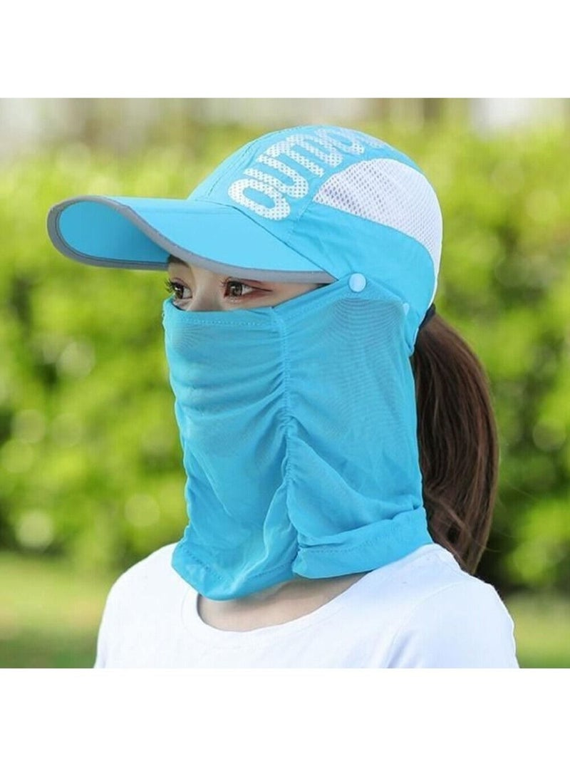 DubaiGallery - Summer Sun Protection Tea Hat Men and Women Cover Face Peaked Cap Outdoor Riding Anti-ultraviolet Sun Hat Breathable and Foldable - Image 1