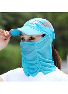 Summer Sun Protection Tea Hat Men and Women Cover Face Peaked Cap Outdoor Riding Anti-ultraviolet Sun Hat Breathable and Foldable