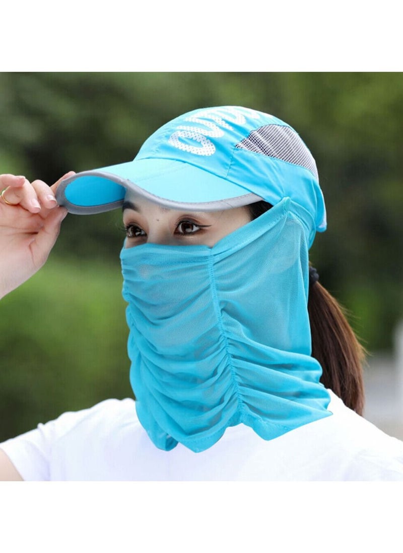 DubaiGallery - Summer Sun Protection Tea Hat Men and Women Cover Face Peaked Cap Outdoor Riding Anti-ultraviolet Sun Hat Breathable and Foldable - Image 1