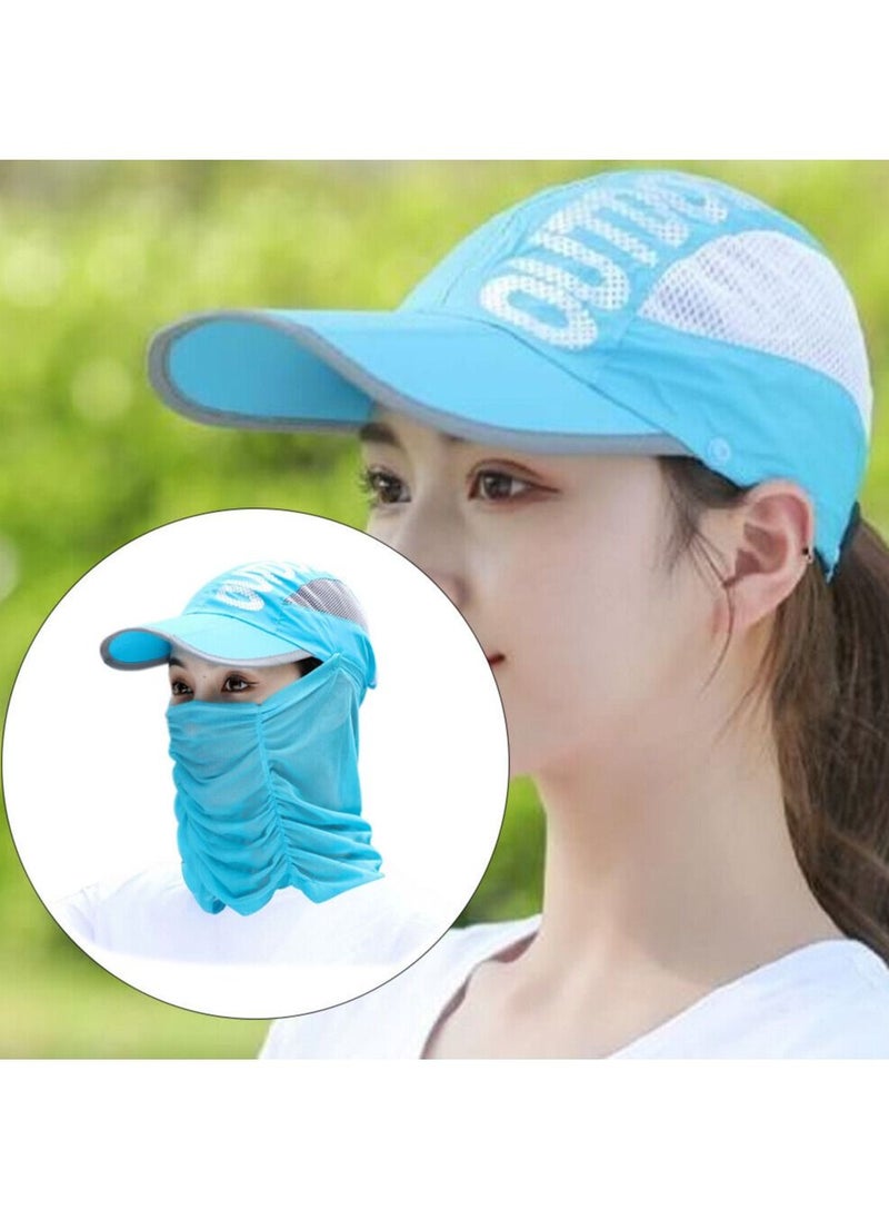 DubaiGallery - Summer Sun Protection Tea Hat Men and Women Cover Face Peaked Cap Outdoor Riding Anti-ultraviolet Sun Hat Breathable and Foldable - Image 1
