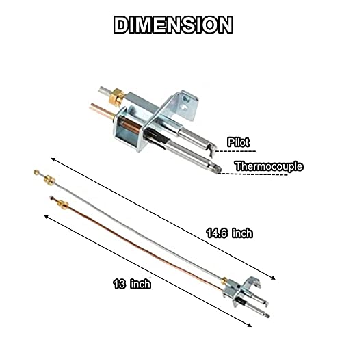 LDCRE Water Heater Pilot Assembly For Atwood 91603 (91214) ，Includes Pilot Thermocouple Kit，Propane Gas RV Water Heater Parts For Dometic Atwood 91603 12" Replacement RV,Camper,Trailer Jade Pilot Assembly - Image 3