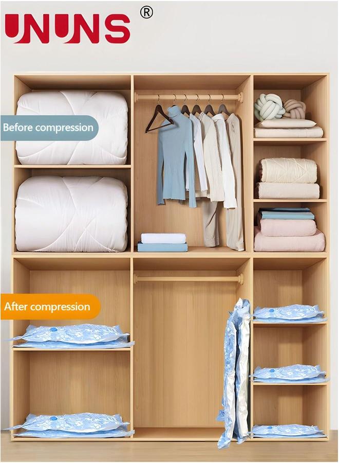 UNUNS Vacuum Storage Bags,9-Piece Space Saver Bags With Hand Pump,2 Jumbo (100x80cm),2 Large (100x70cm),2 Medium (80x60cm),2 Small (60x40cm), For Clothes  - Image 4