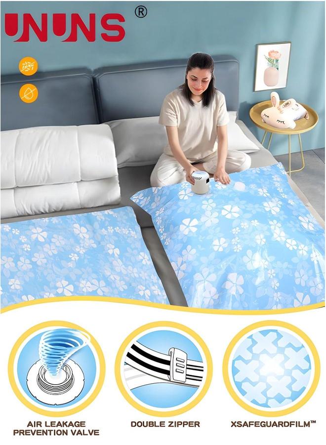 UNUNS Vacuum Storage Bags,9-Piece Space Saver Bags With Hand Pump,2 Jumbo (100x80cm),2 Large (100x70cm),2 Medium (80x60cm),2 Small (60x40cm), For Clothes  - Image 3