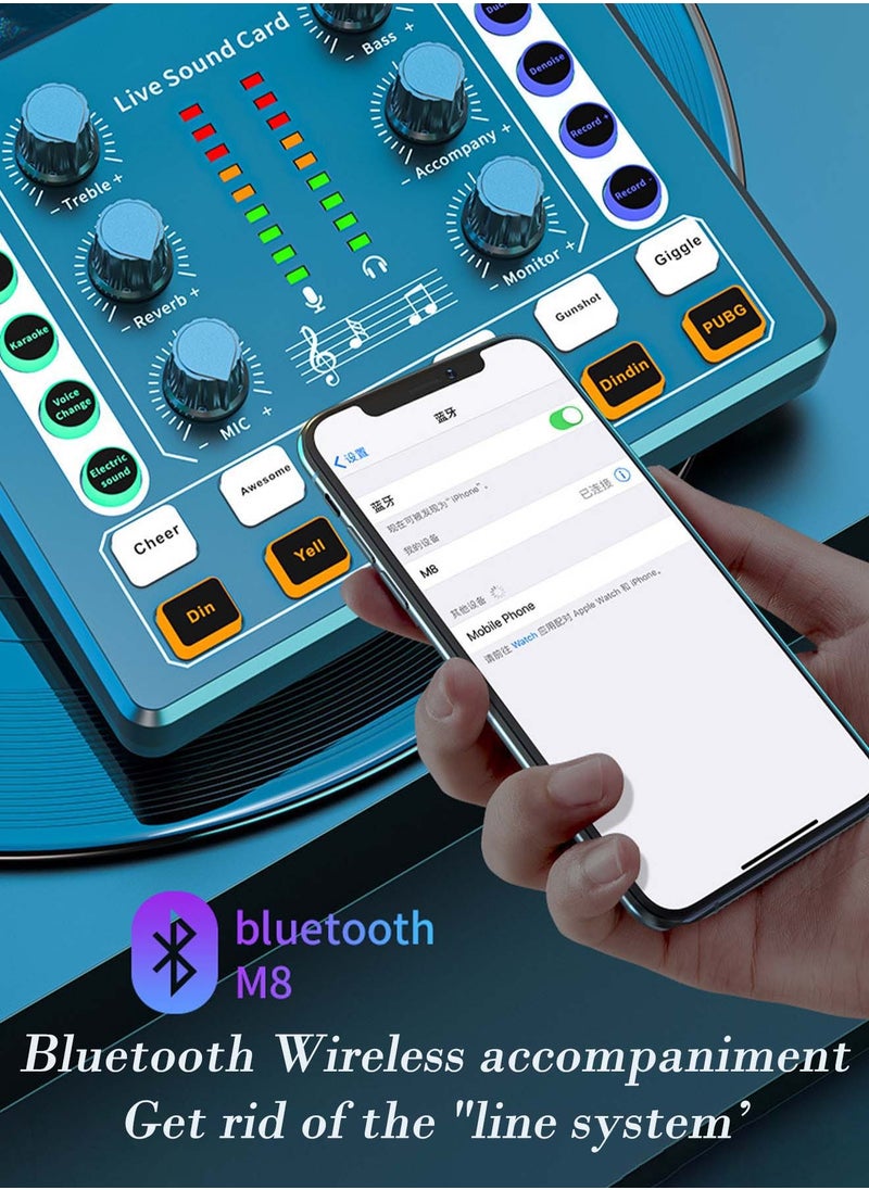 POWER LIFE M8 Live Sound Card DSP Chip Twelve Ambient Sounds Four Kinds Of Sound Changes Live Broadcast For DJ Mixer Music Recording Guitars TikTok Facebook YouTube USB Bluetooth  - Image 5