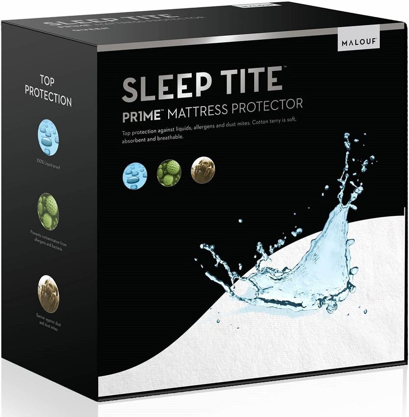 MALOUF SLEEP TITE Hypoallergenic 100 Waterproof Mattress Protector  15Year US Warranty  Vinyl Free  Queen - Image 1