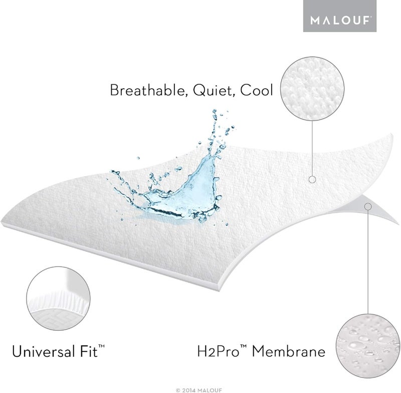 MALOUF SLEEP TITE Hypoallergenic 100 Waterproof Mattress Protector  15Year US Warranty  Vinyl Free  Queen - Image 3